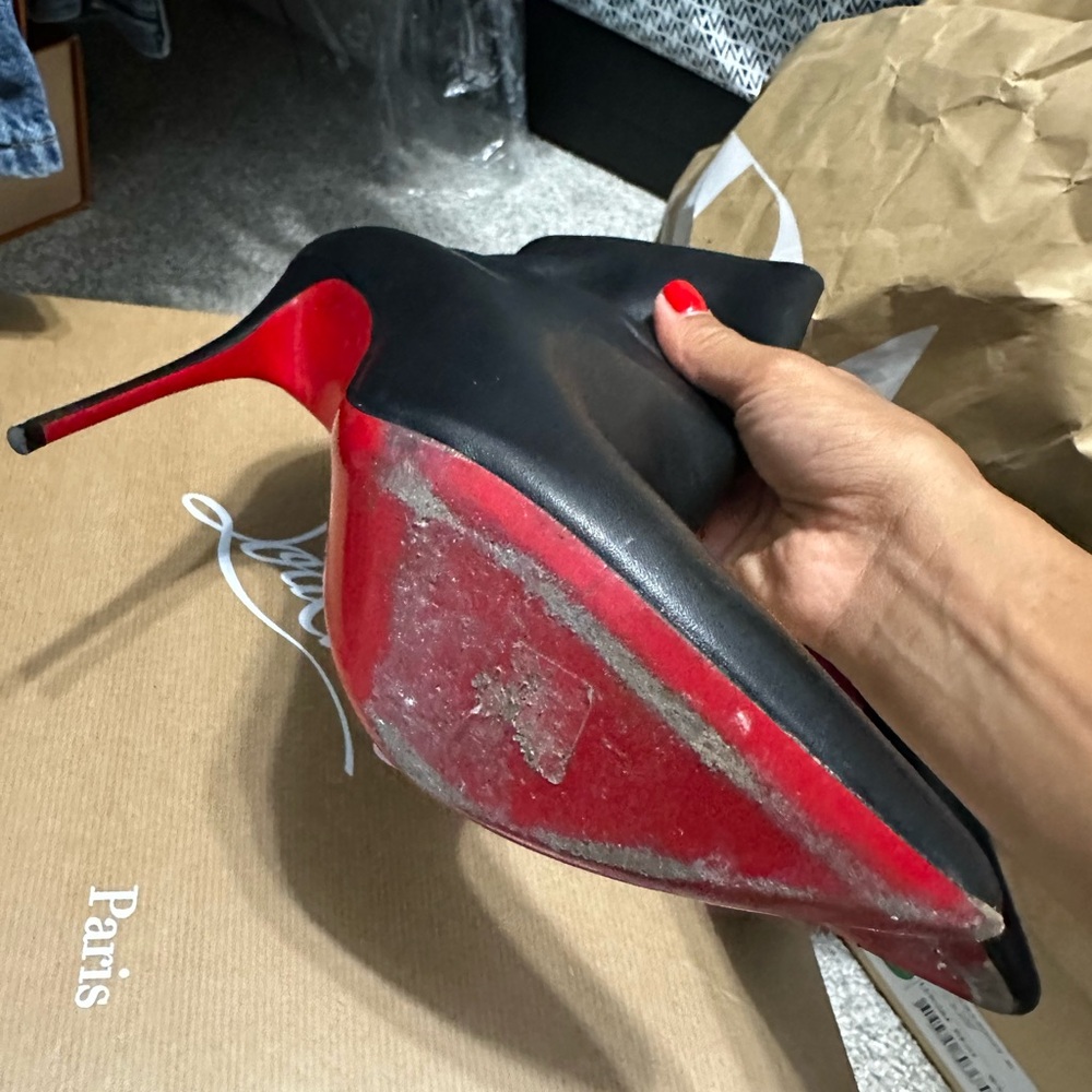 Christian Louboutin Black and Red Heels - Picture 3 of 4